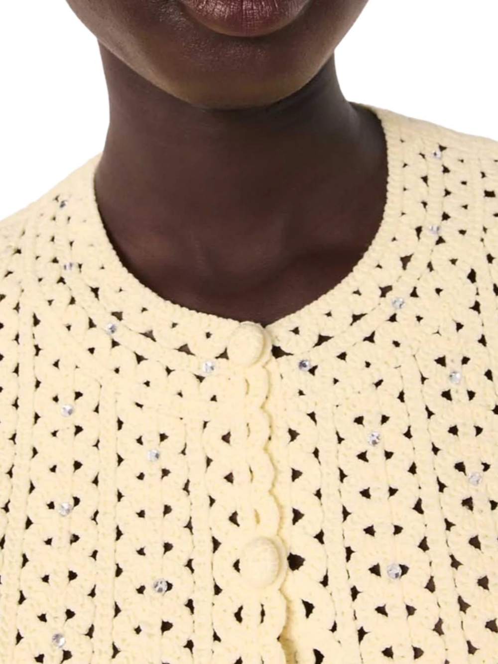 Making Cropped Rhinestone Crochet Cardigan - Picture 2 of 8